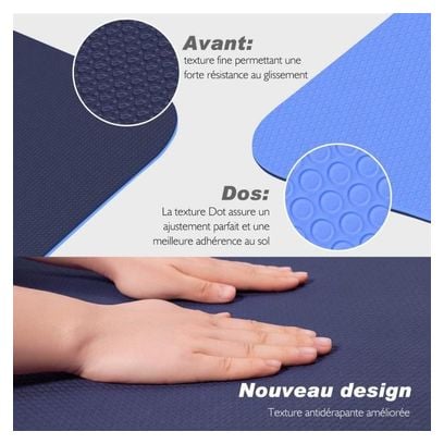 Tapis de Yoga  Tapis Gym  Couleur Bleu  183x61x0.6 cm  Tapis de Sol pour Sport  Fitness
