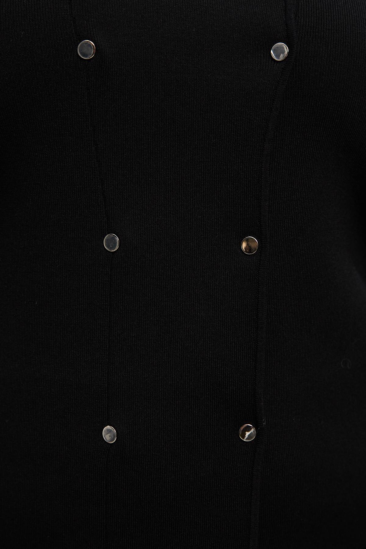 KarenMillen Haut en Maille à Manches Longues Grande Taille Mélange Viscose avec Détails Cloutés
