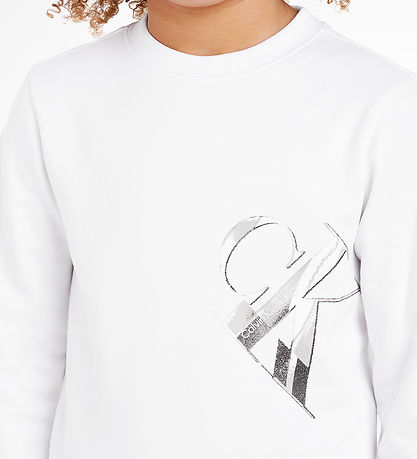 Calvin Klein Sweatshirt - Hyper Real Monogramm - Bright White m.