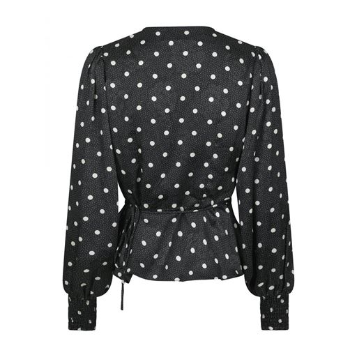 Neo Noir Merry Retro Dot Bluse, Black, 36