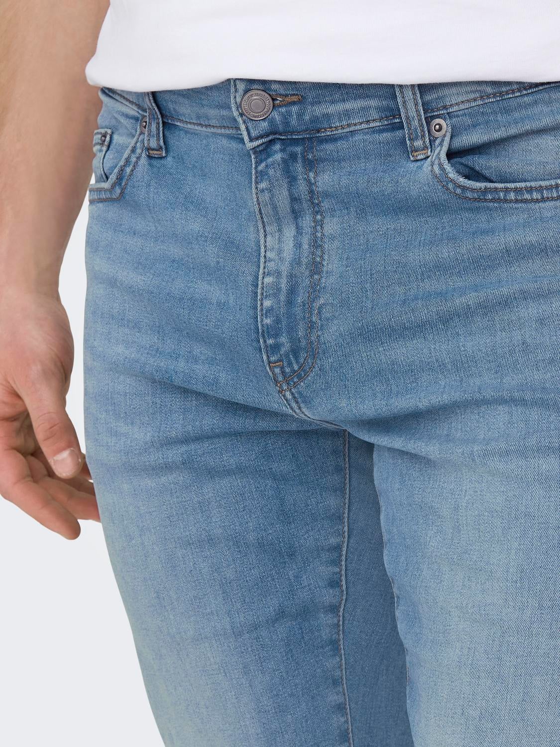 ONSLOOM Niedrige Taille Slim Fit Jeans Light Blue Denim