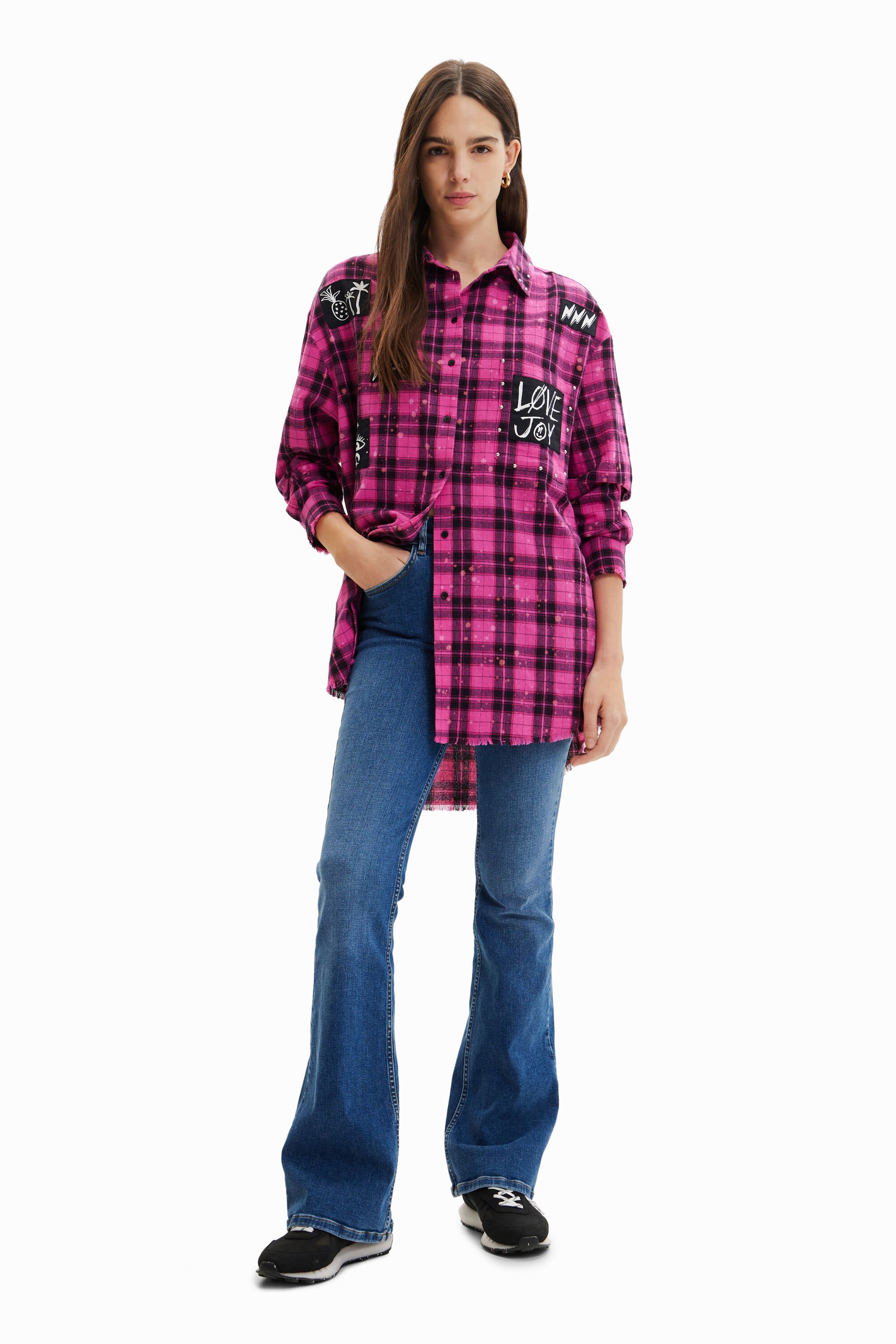 Chemise oversize carreaux