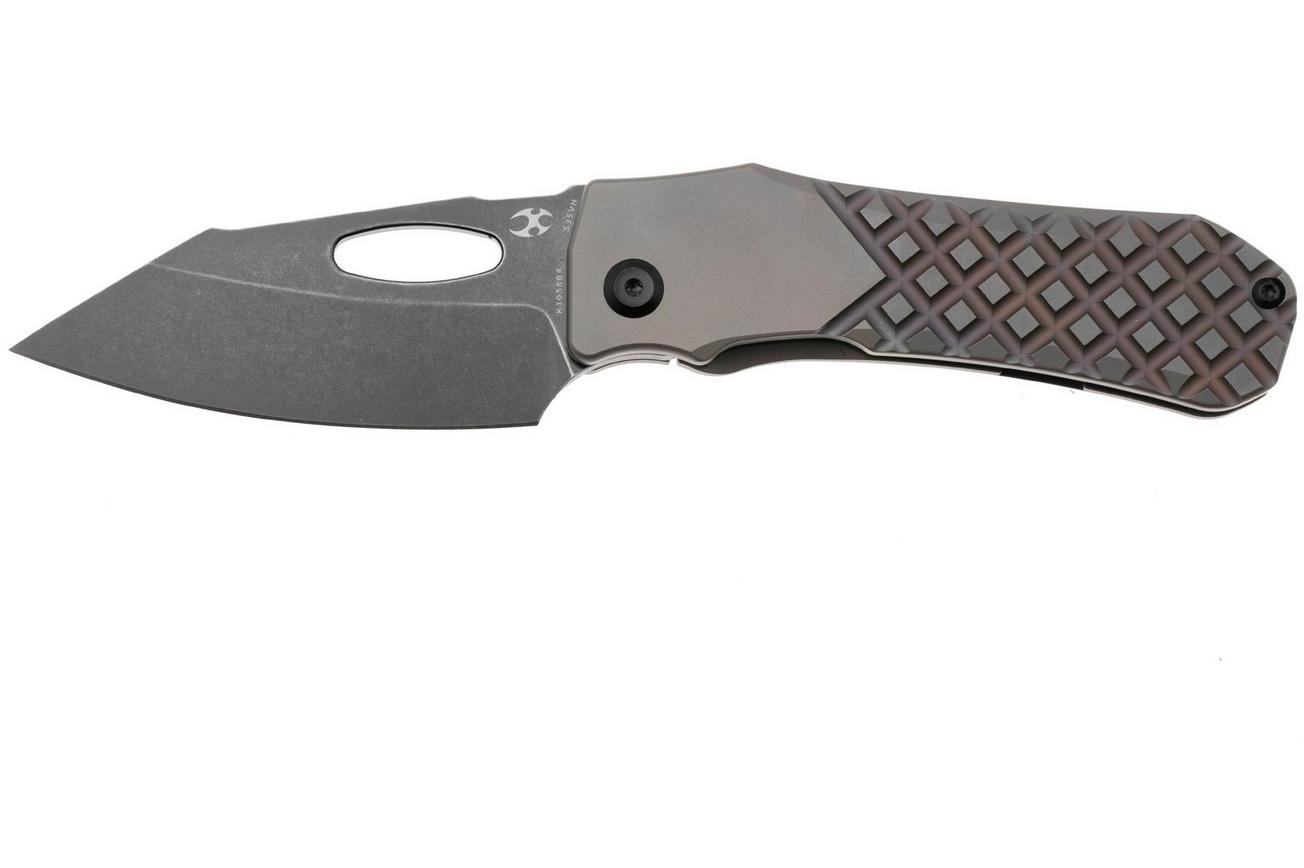 Kansept Loki K1058B4, Blackwashed CPM S35VN, Bronzed Frag Pattern Titanium zakmes, Steven Dunnuck design