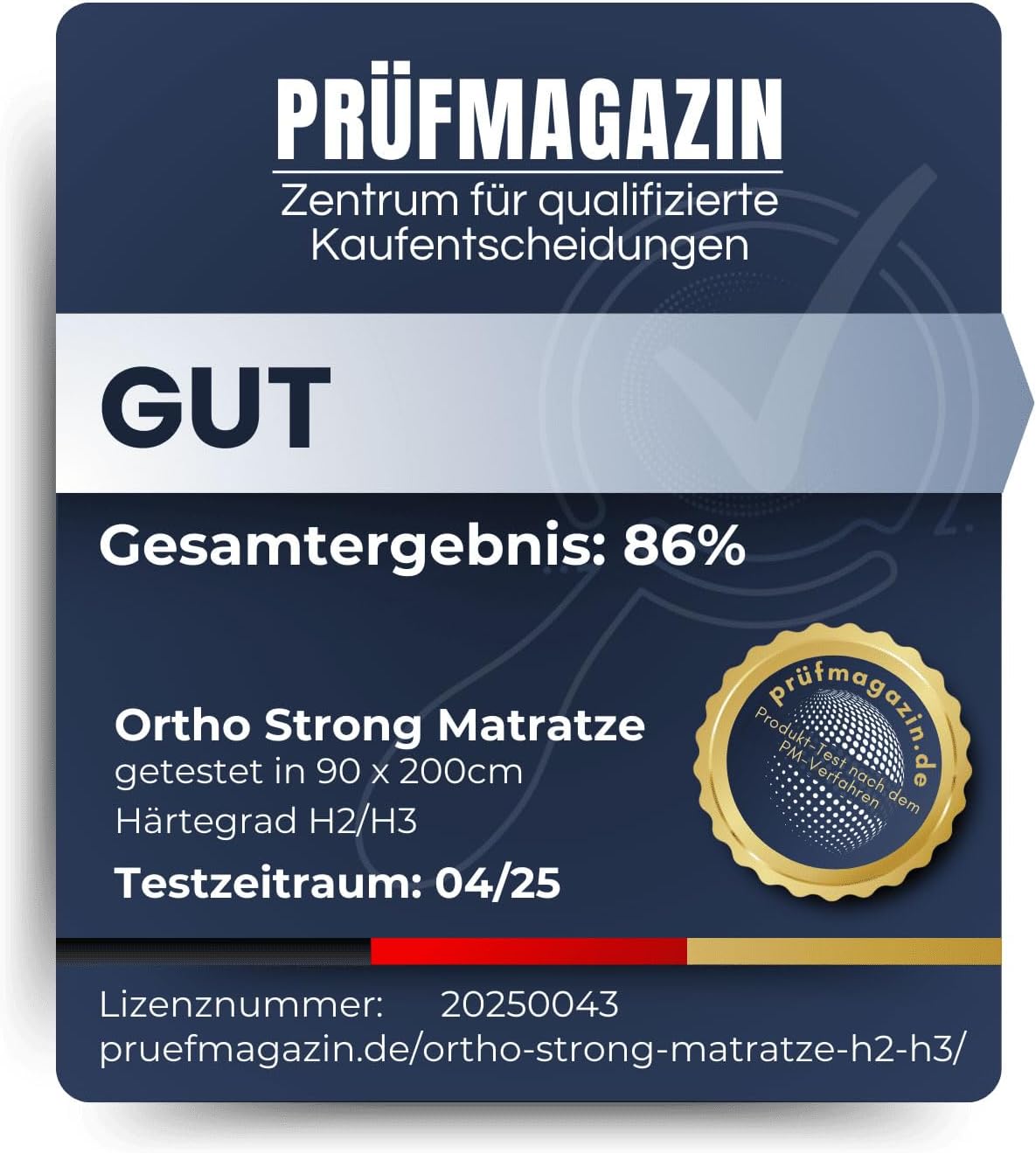 BeCo Matratze 90 x 200 cm Ortho Strong Taschenfederkernmatratze H3/H4 / Wendematratze/Oeko-TEX Standard 100 / Made in Germany / 100 Nächte Probeschlafen
