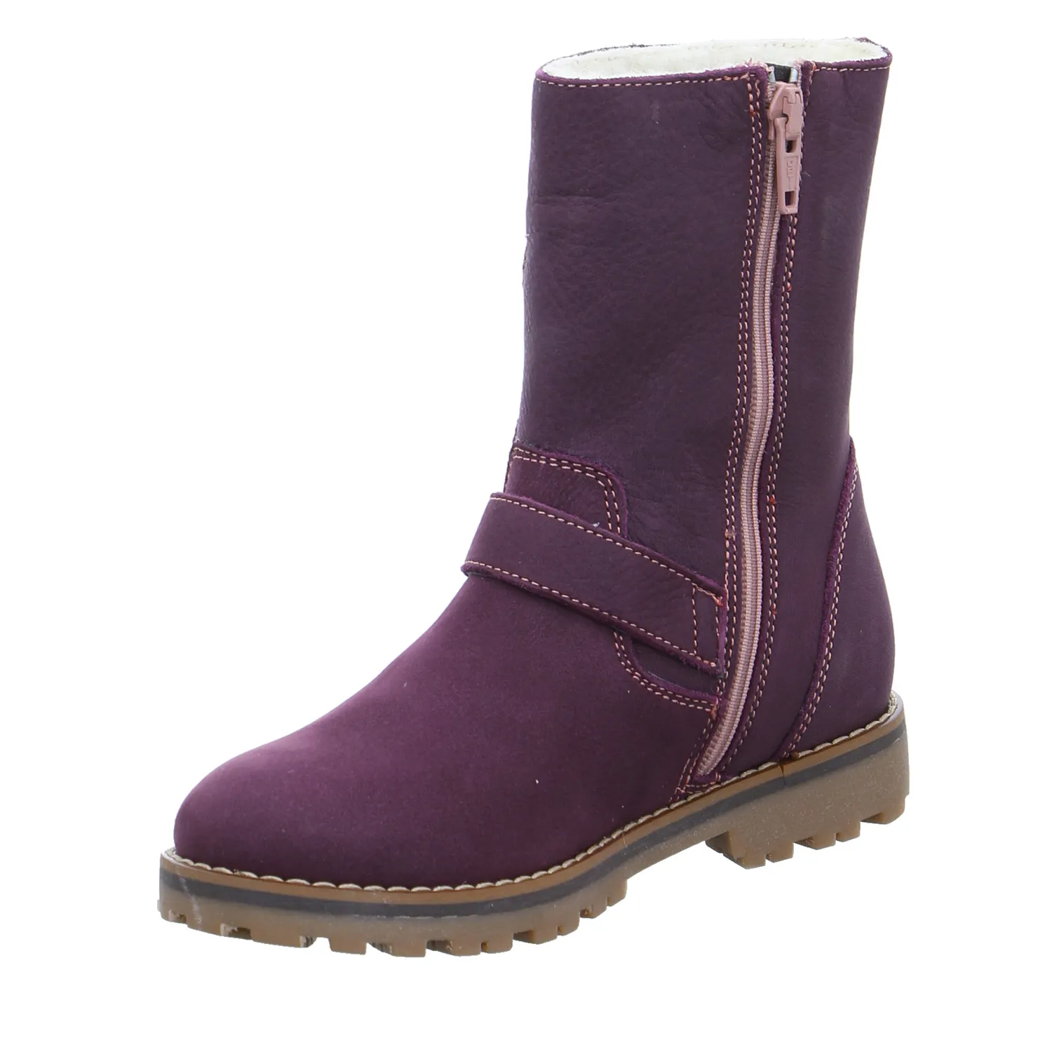 SCHUHENGEL Kleinkinder-Winterstiefel Violette Leder  Lederstiefel