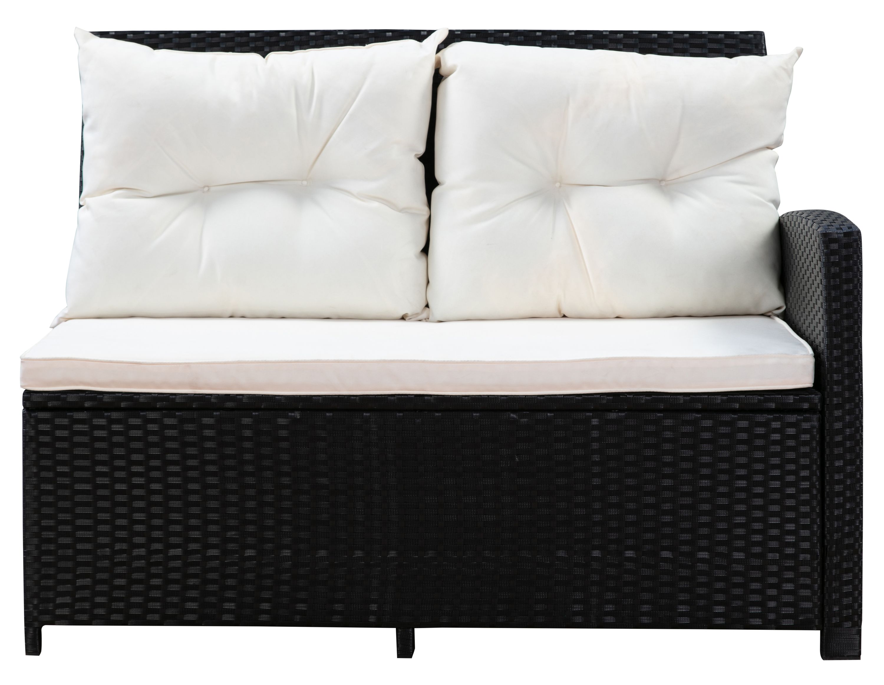 Rattanlounge CANNES schwarz/beige