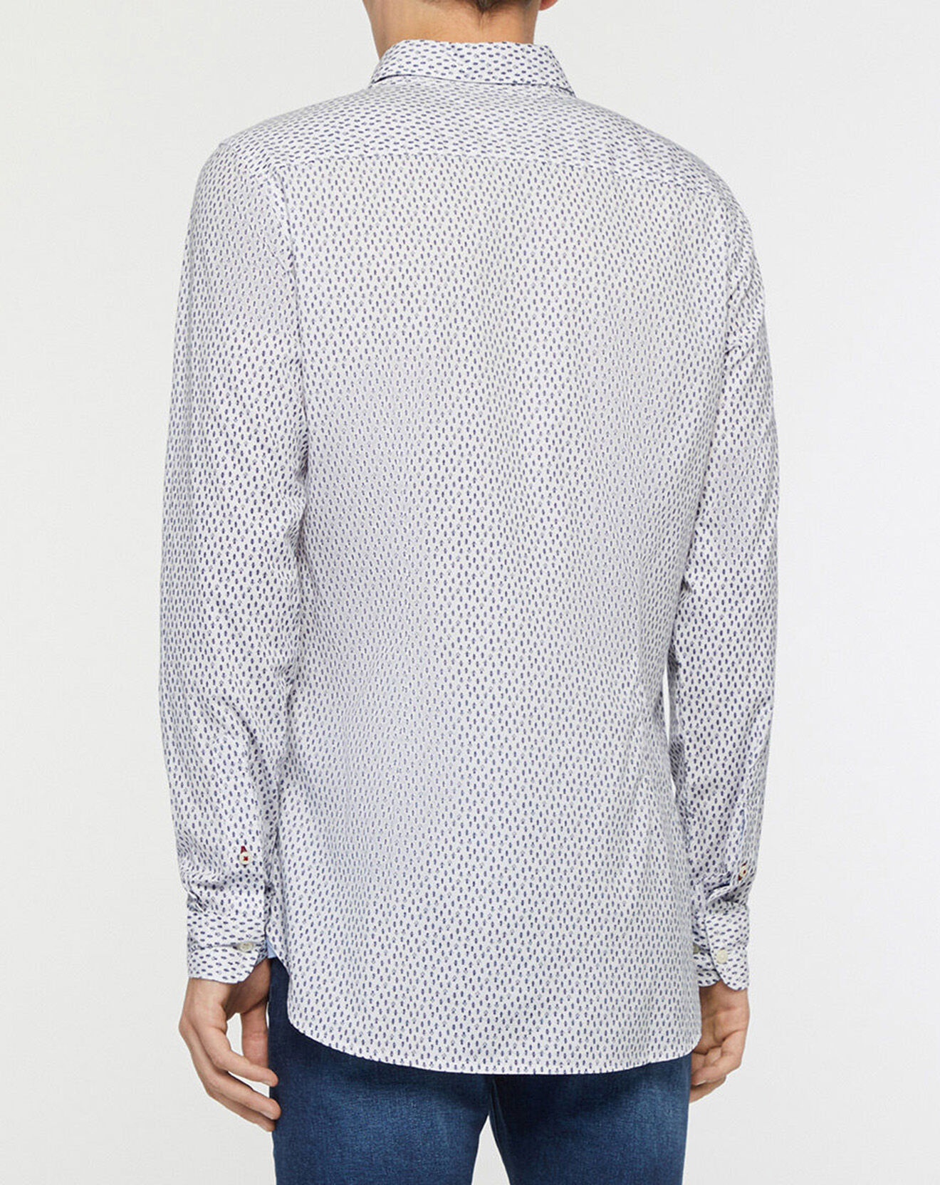 Tommy Hilfiger Chemise Slim 100% Coton Bio imprimé fantaisie blanc/bleu