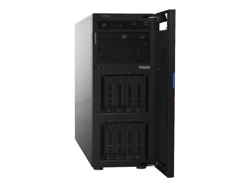 Lenovo ThinkSystem ST250 7Y46 - Server - tower 4U - envejs - 1 x Xeon E-2224 / op til 4.6 GHz - RAM 16 GB - SATA - hot-swap 2.5
