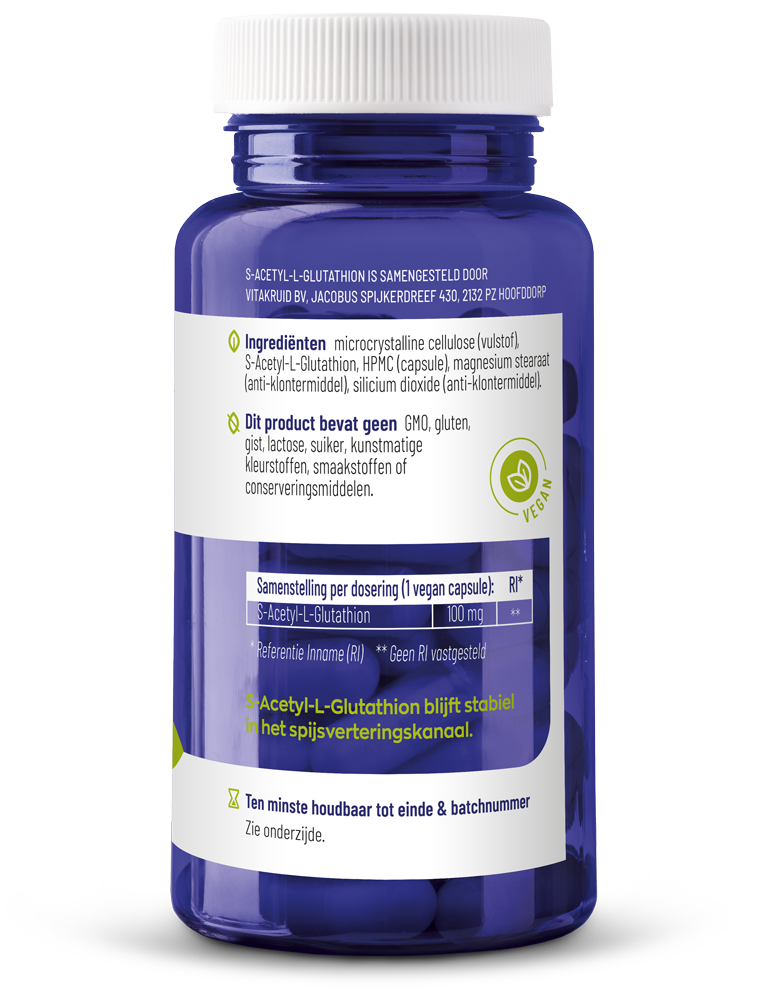Vitakruid S-Acetyl-L-Glutathion 100 Mg (90 vega capsules)
