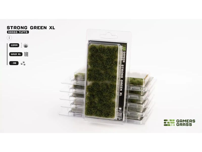 GamersGrass Tufts Wild Strong Green XL 12 mm Hochwertige Tufts für den Gelände- und Miniaturenbau