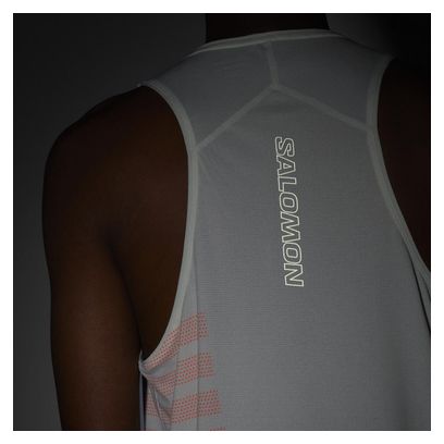 Débardeur Salomon Sense Aero Graphic Blanc/Rouge Homme