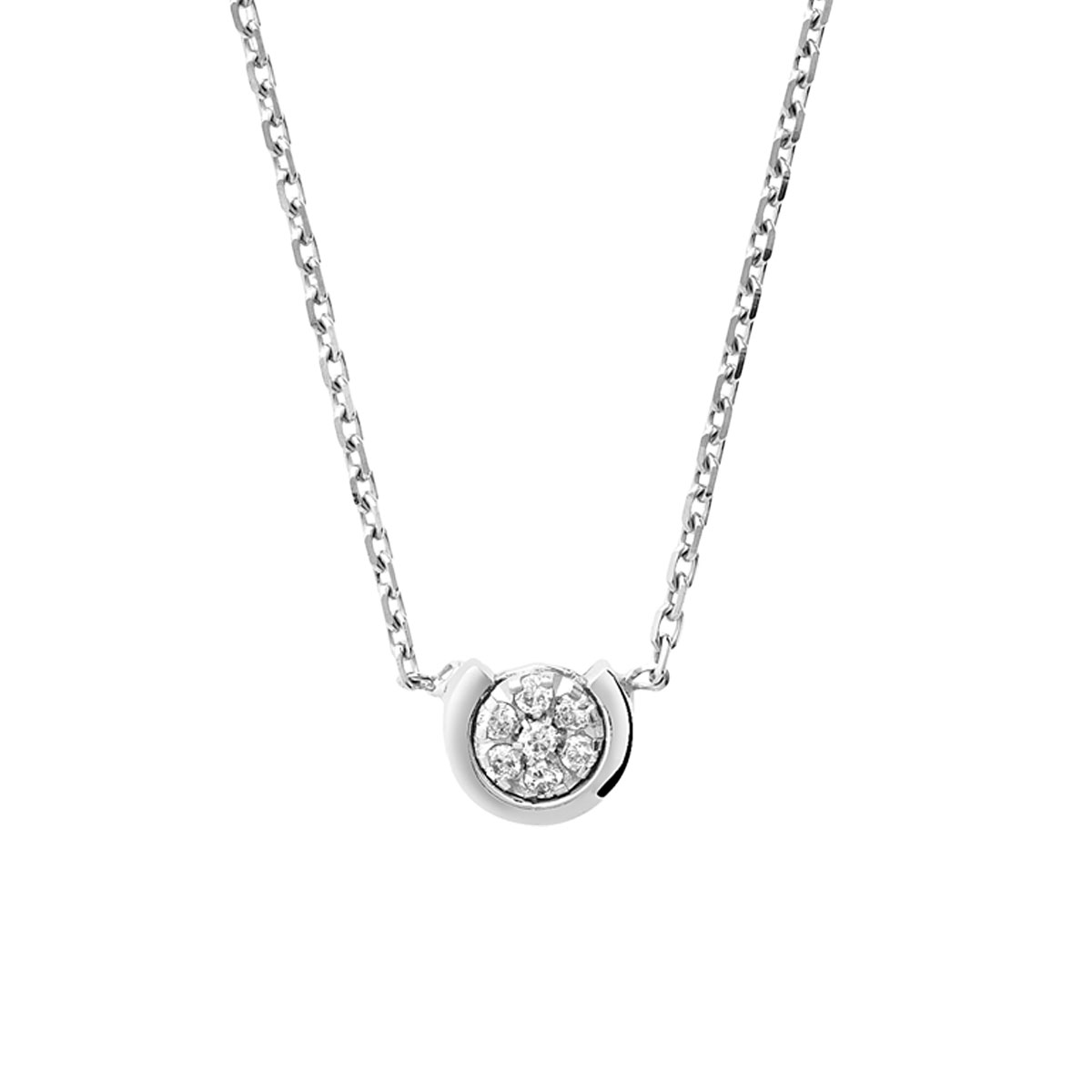 Collier or 750 blanc diamant