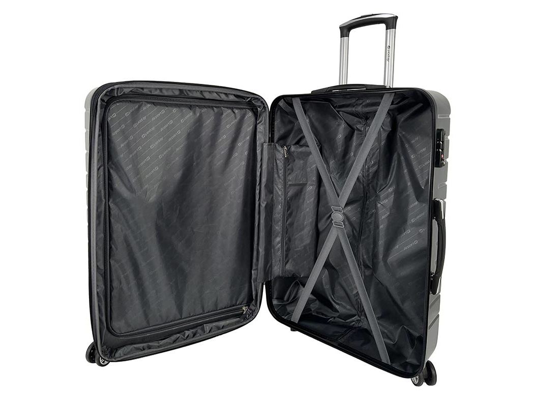 MALA DE VIAGEM MÉDIA RIGIDA AIRPORT CINZENTO ESCURO 8 RODAS 65CM