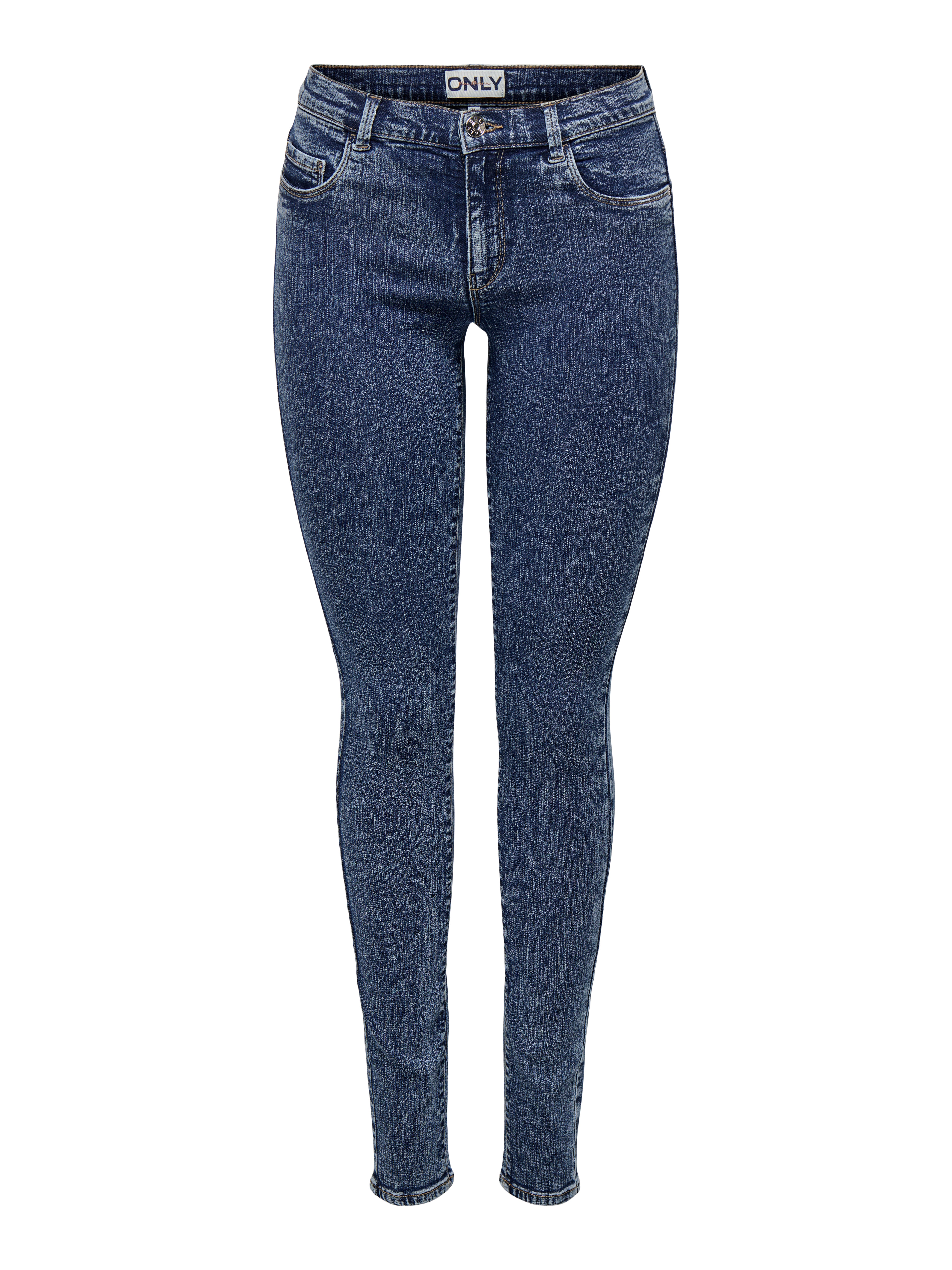 ONLRAIN Mittlere Taille Skinny Fit Jeans Dark Blue Denim