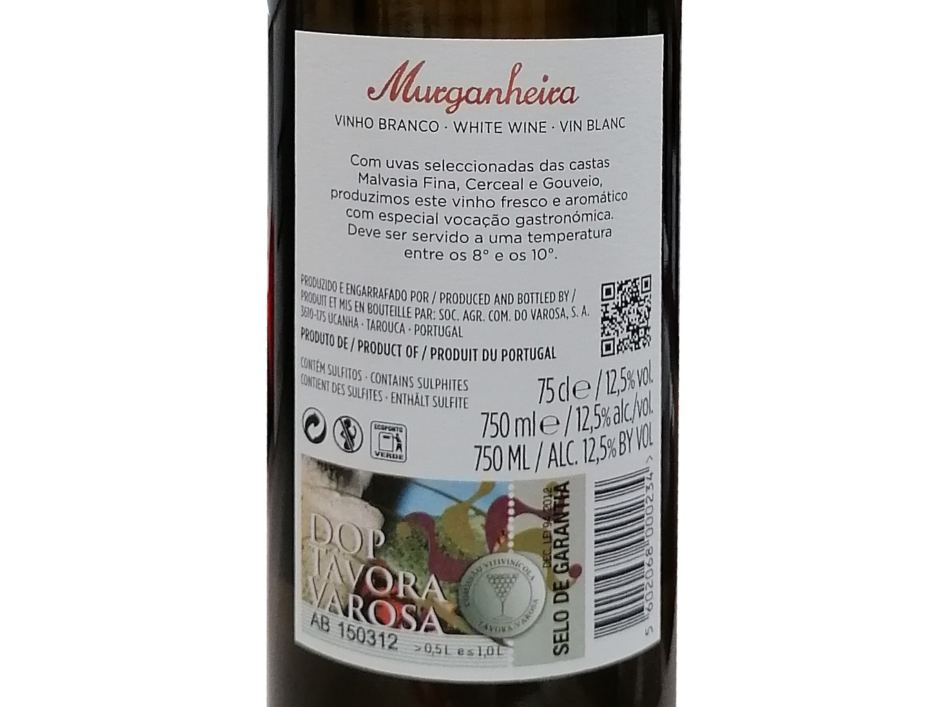 VINHO BRANCO MURGANHEIRA DOC TAVORA VAROSA 0.75L