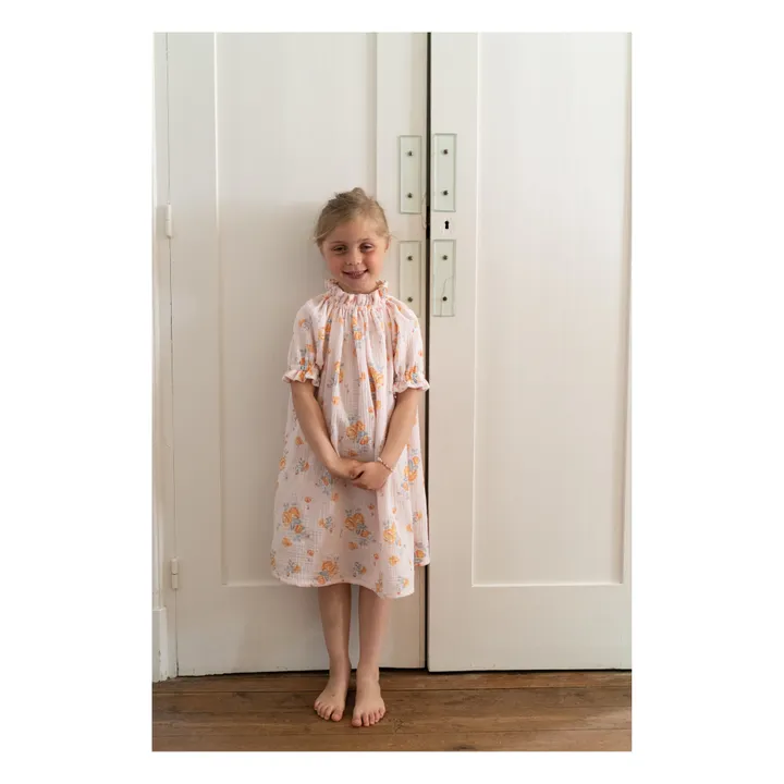 Risu Risu Robe de Nuit Exquise Double Gaze de Coton Bio | Rose pâle