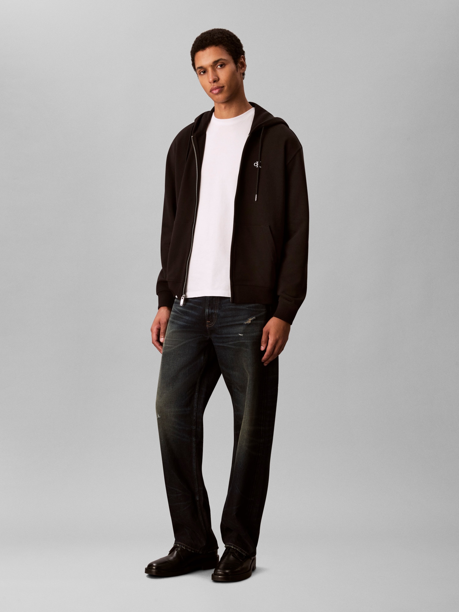 Calvin Klein Jeans Kapuzensweatshirt »LS EU 350TERRY MONOGRAM FZ HOODI«, Mit Rundhalsausschnitt, regular fit