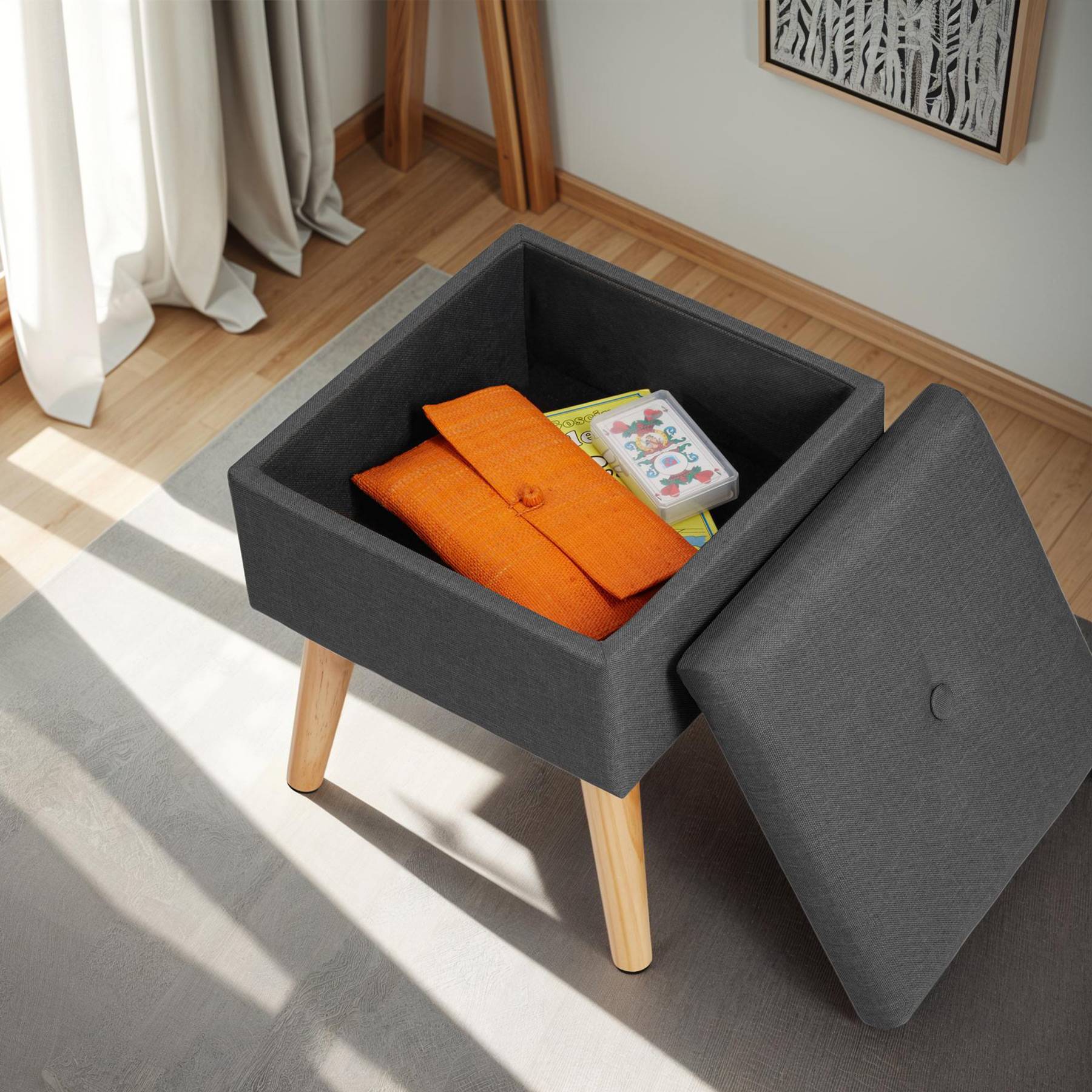 Sitzhocker mit Stauraum Elva