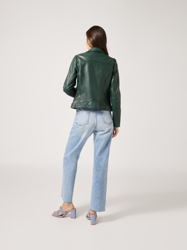 Veste en cuir cintrée