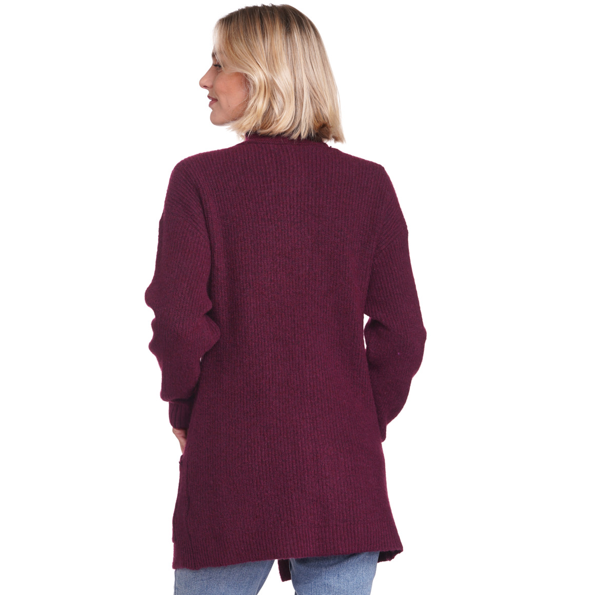 Jonas Nielsen Damen Strickjacke in Unifarben dunkellila