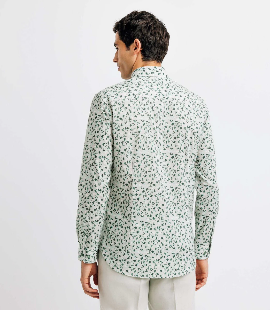 Chemise imprimée verte