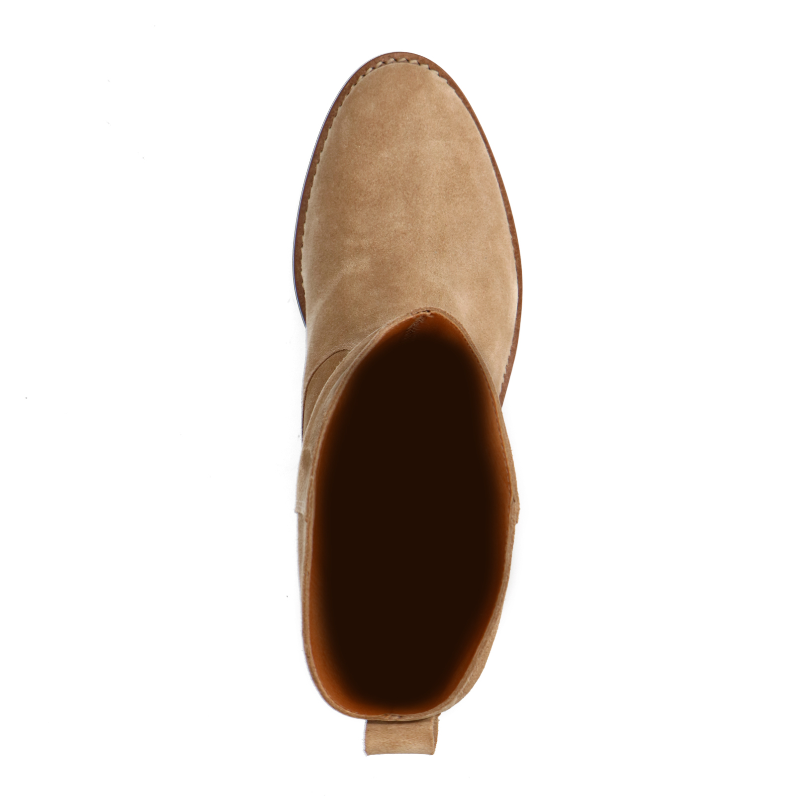 Beige suède enkellaarsjes met hak
