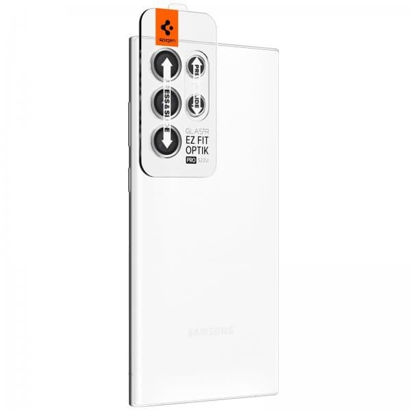 Spigen Samsung Galaxy S22 Ultra Kameralinsebeskytter GLAS.tR EZ Fit Optik Pro 2-pak Phantom White