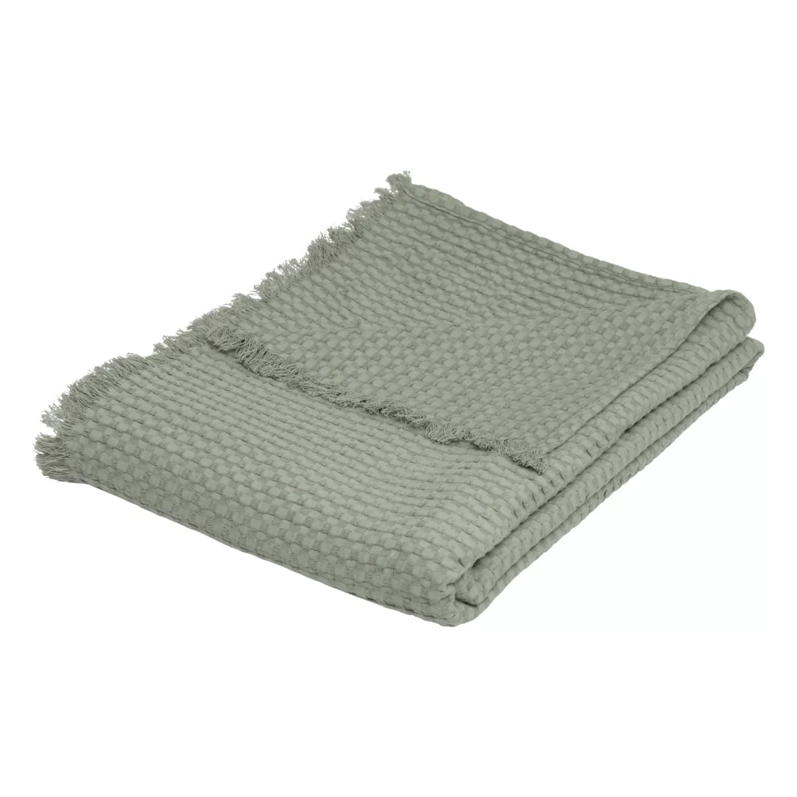 Jeté de lit coton (130 x 180 cm) Widdy Vert céladon
