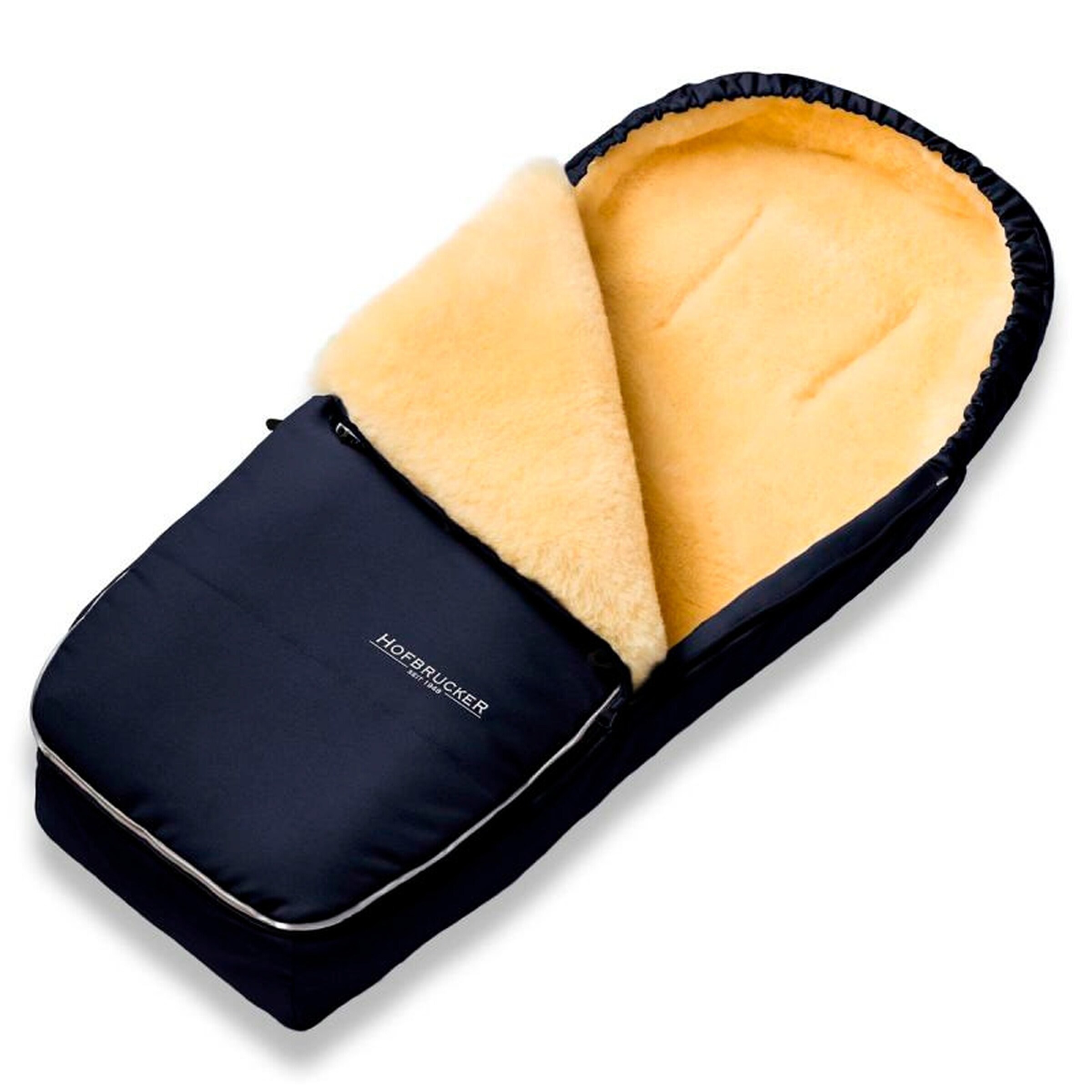 Hofbrucker Kinderwagen Lammfell-Fußsack Alaska Navy Blue