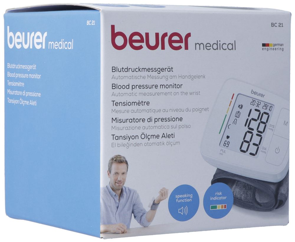 Beurer Blutdruckmessgerät Handgelenk BC 21 sprechend 1 Stk