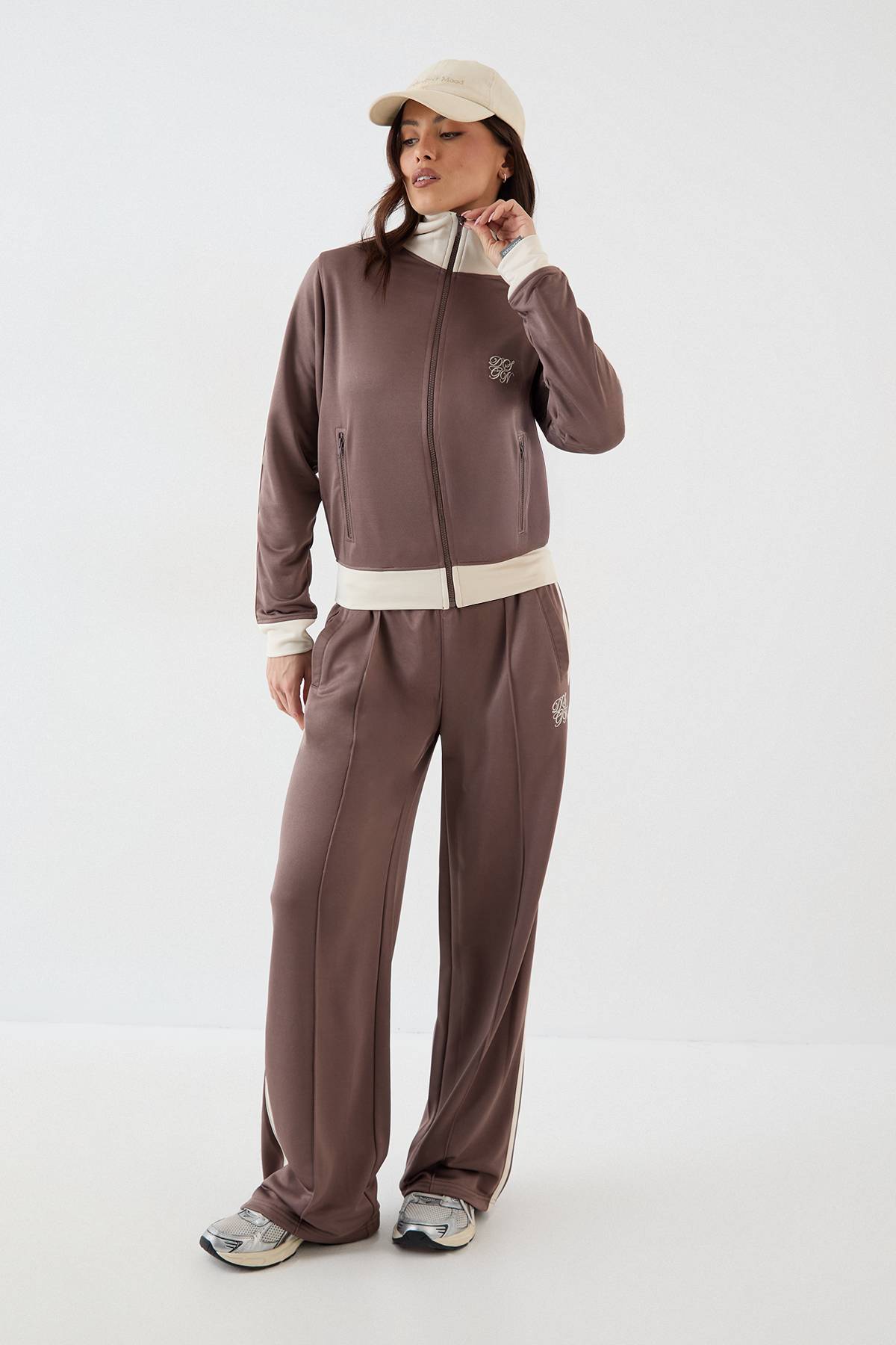 Veste de Survêtement Zippée DSGN Studio en Tricot Contrasté