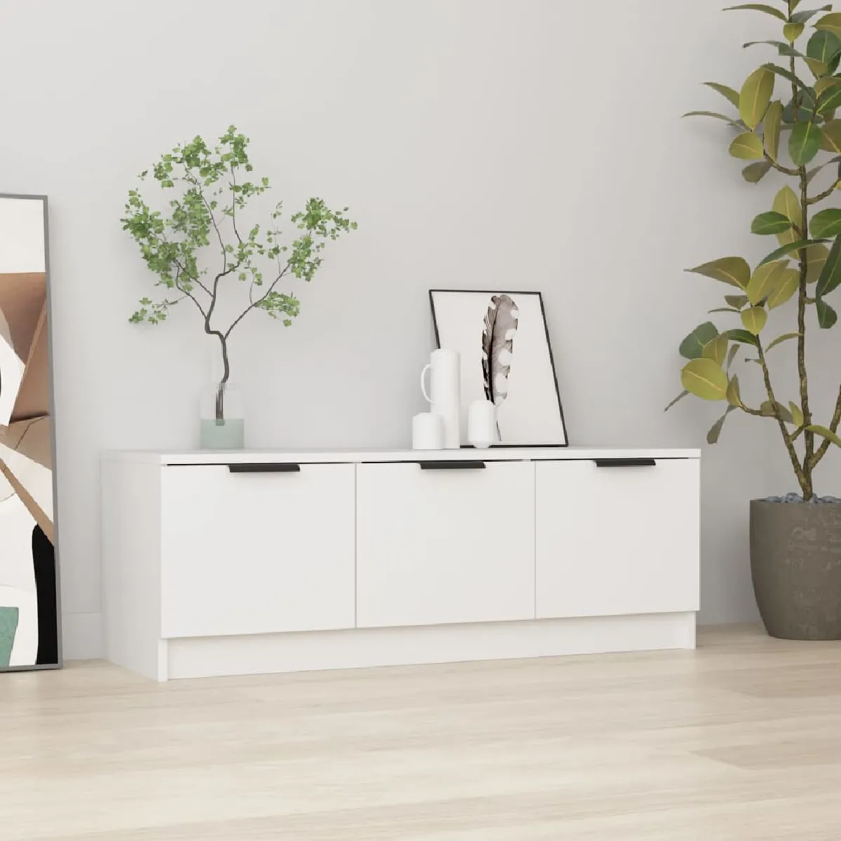 vidaXL Meuble TV Blanc 102x35x36,5 cm