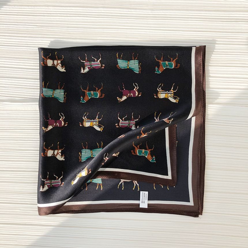Frior - Vierkante sjaal met paardenprint