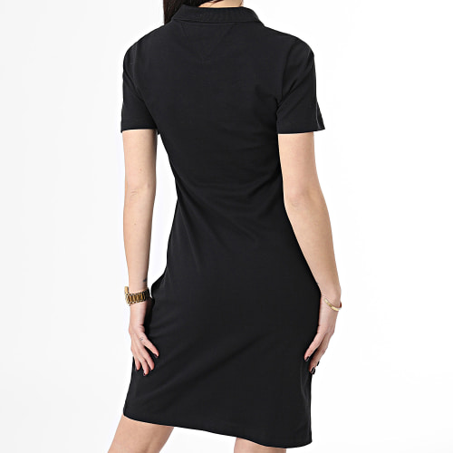 Robe Polo Manches Courtes Slim Femme Piqué 7853 Noir