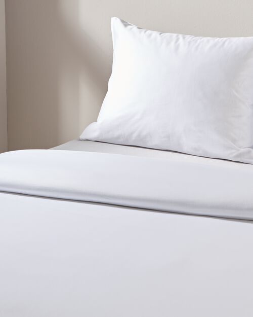 housse de couette satin 140x200/220 uni blanc