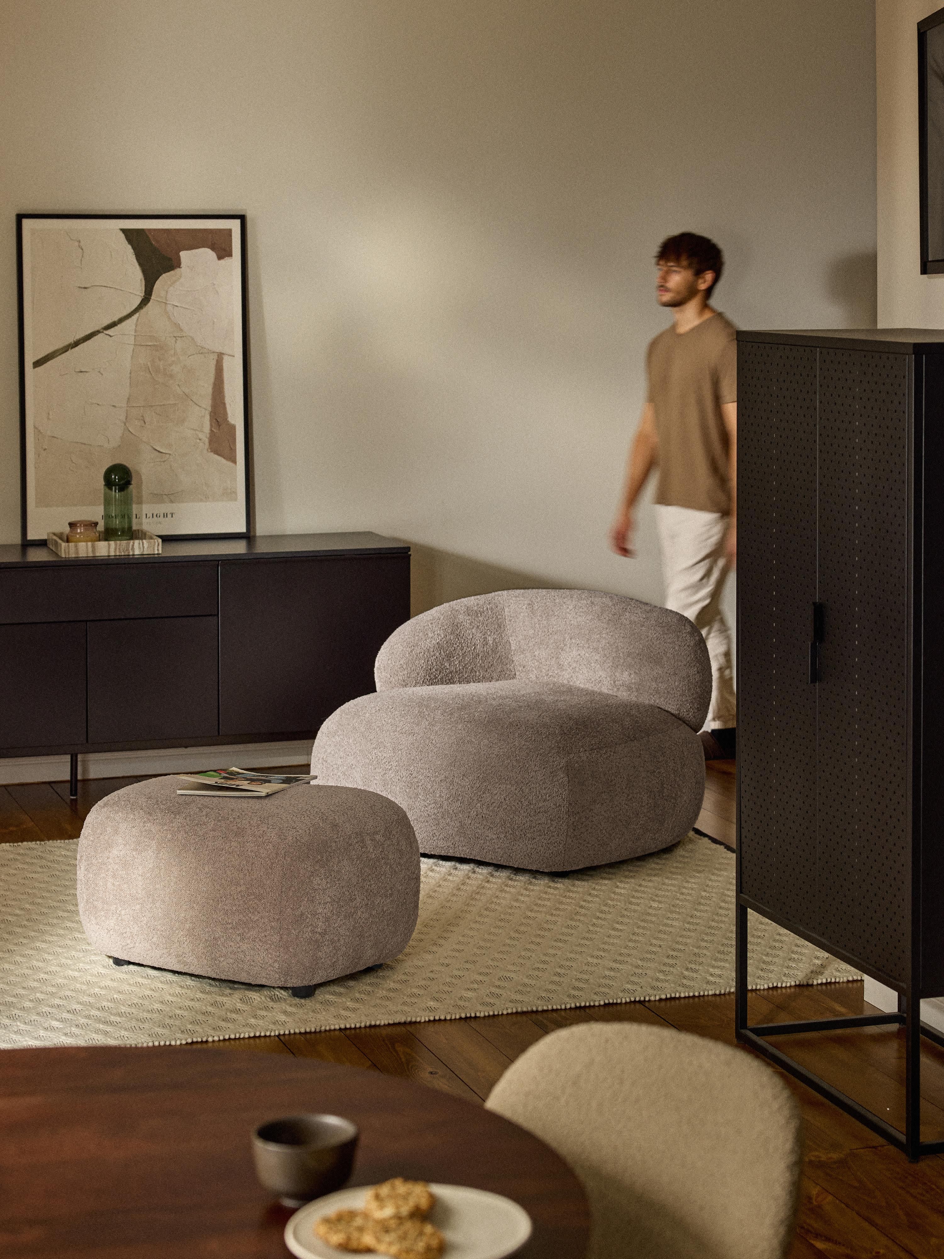 Loungefauteuil Alba van teddy bouclé