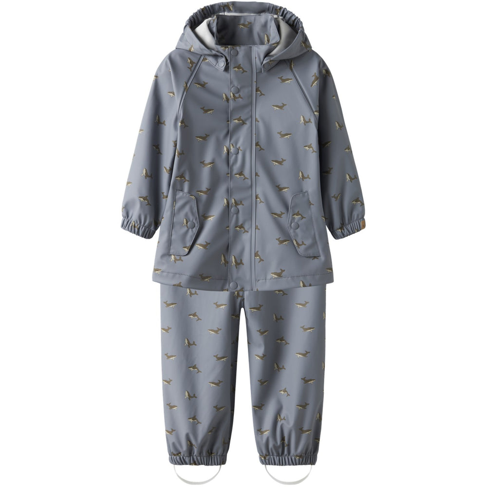 Køb Lil'Atelier Tradewinds Whale Nmmladry10 Rain Sæt Aop Fo Lil