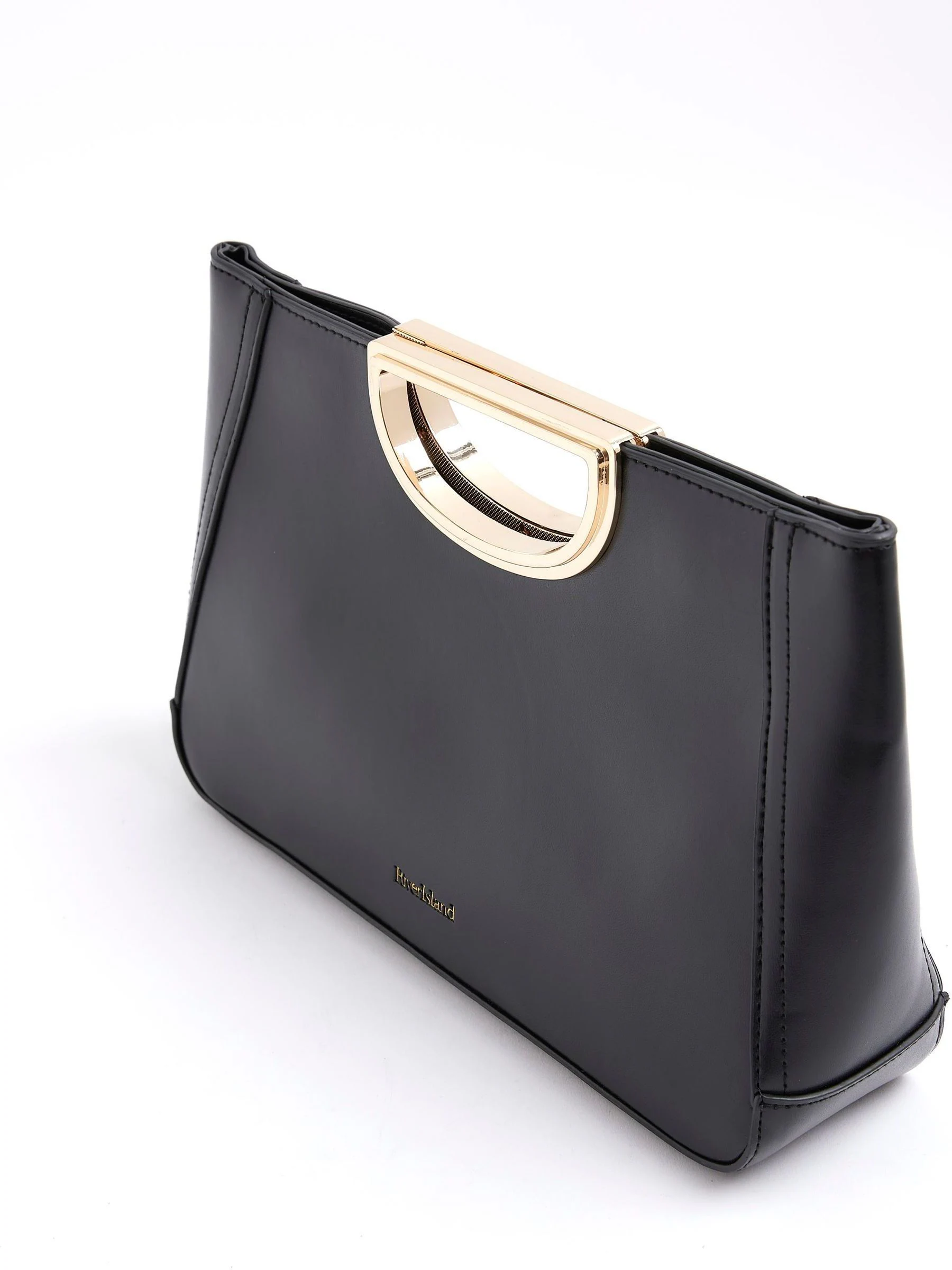 River Island Metal Handle Clutch Bag