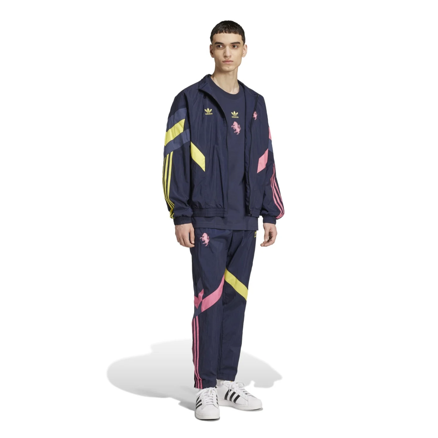 Adidas Juventus Originals Track Trainingsbroek 2024-2025 Donkerblauw Geel Roze