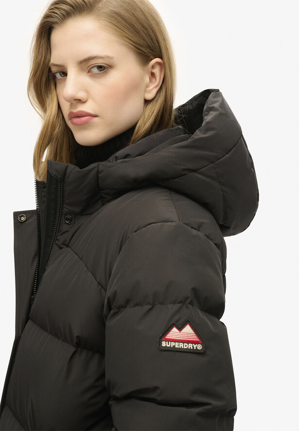 Superdry HOODED SPORTS PUFFER MID JKT Black