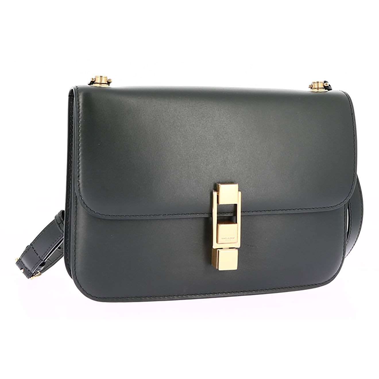 Saint Laurent Sac bandoulière en Cuir box vert - Neuf avec étiquette - L.23 cm
