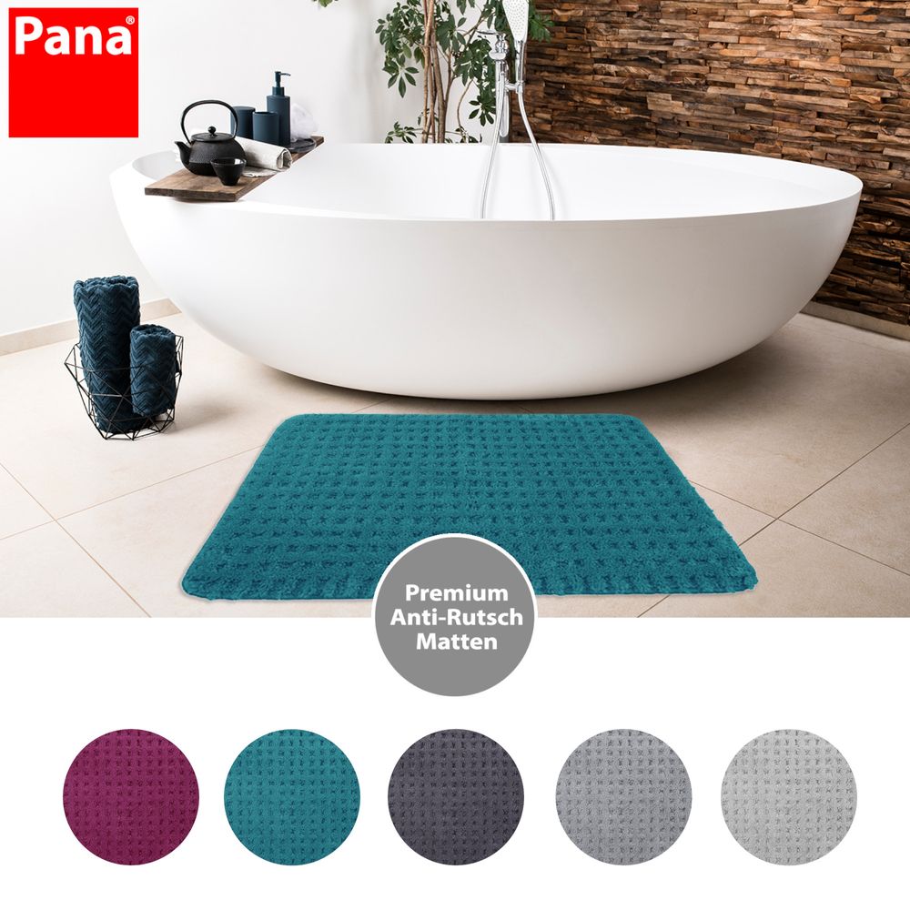 PANA® Microfaser Badematte • Badteppich • Duschvorleger • Flauschiger und rutschfester Badvorleger • in versch. Farben und Größen