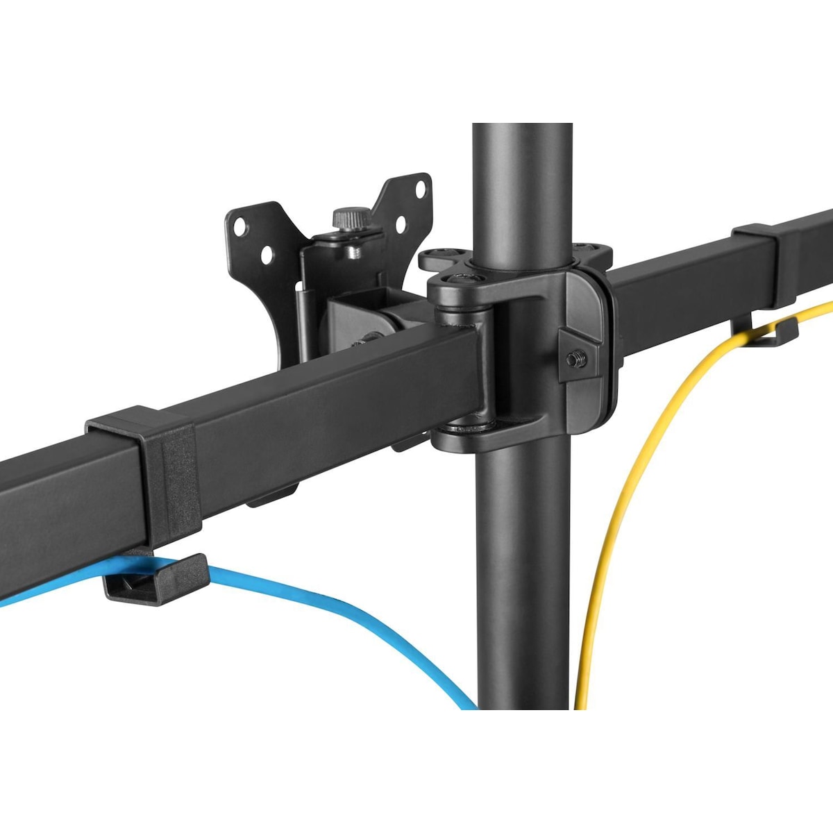 NÖRDIC Monitorarm Table Bracket for tripper skjermer 13-27 tommer i stål, vippbar, roterbar og roterbar, svart, skjermbrakett
