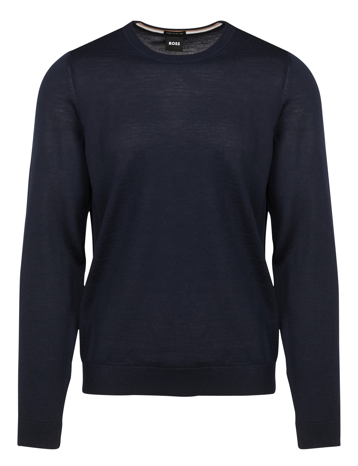 Pull col rond en laine| Bleu