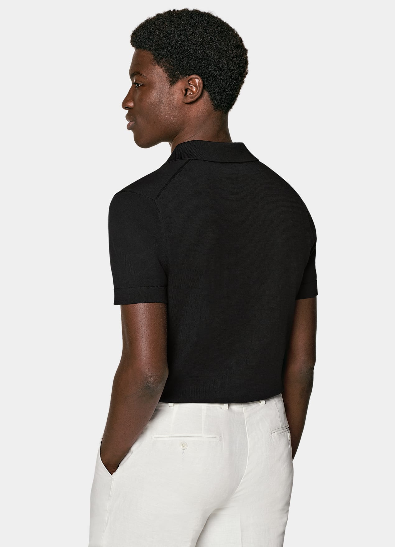 Polo sans boutons noir