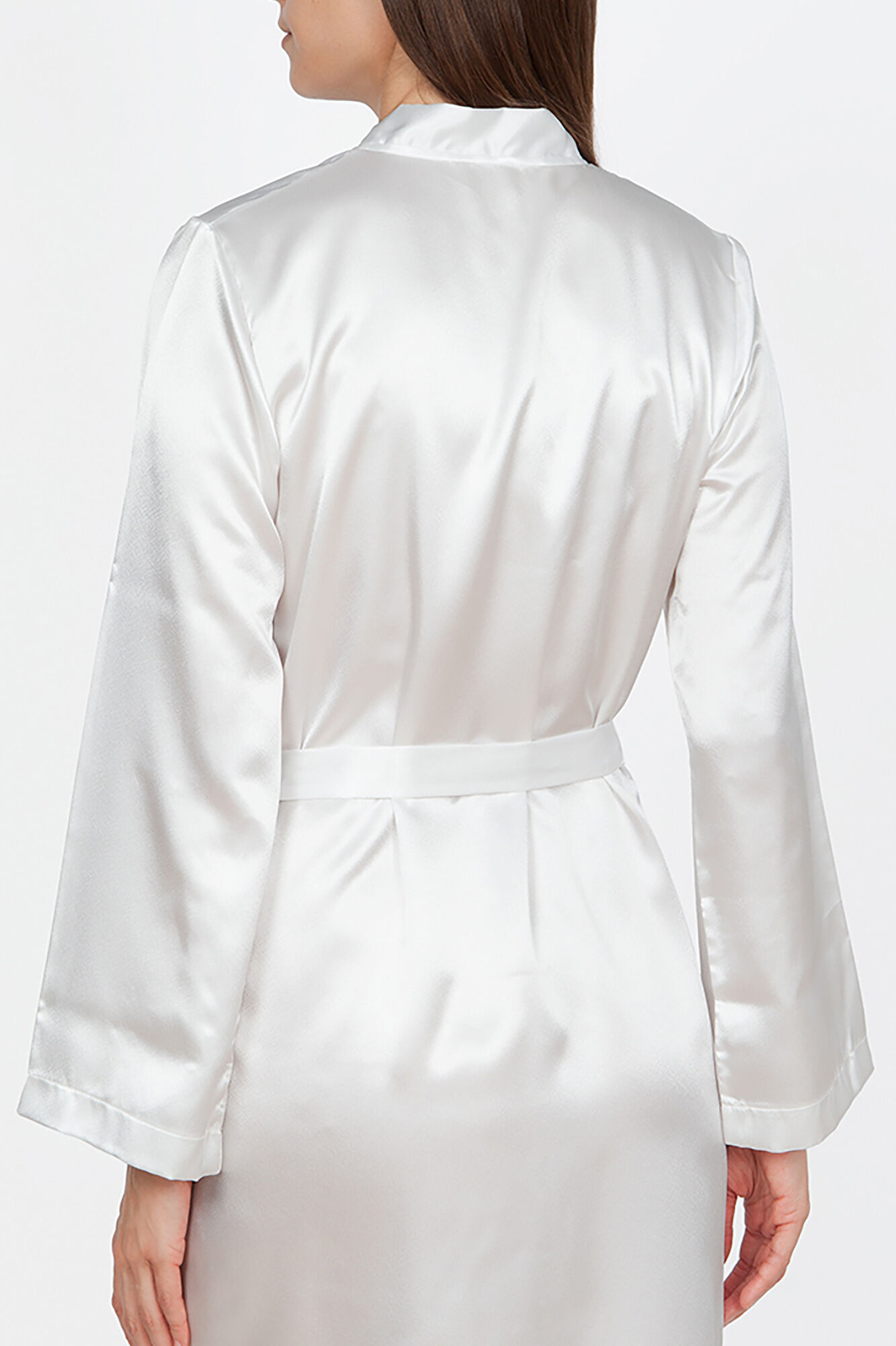 Vestido de noiva curto Ivette Bridal em cetim branco-bege para mulheres