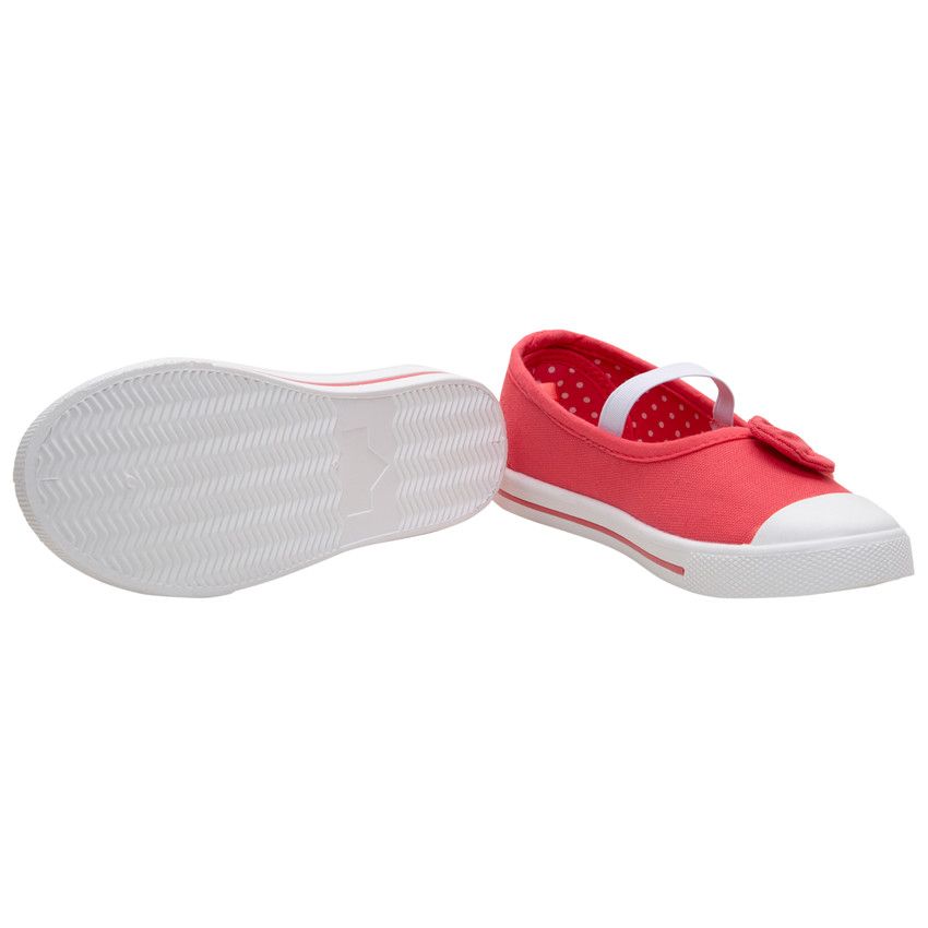 Babies en toile à noeud et doublure à pois du 24 au 35 - Fuchsia
