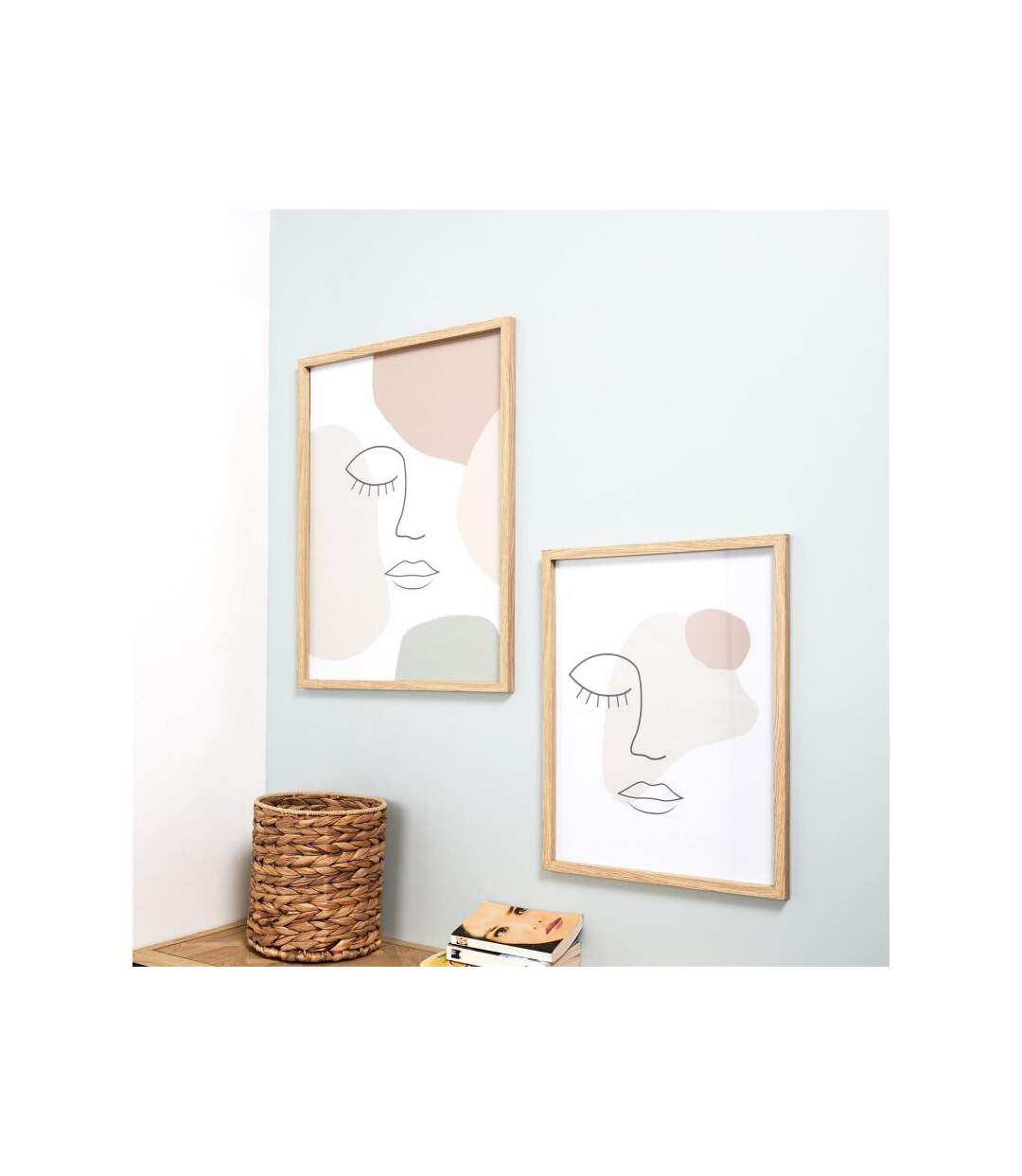 Paris Prix - Cadre Photo Déco arty 45x60cm Beige & Blanc