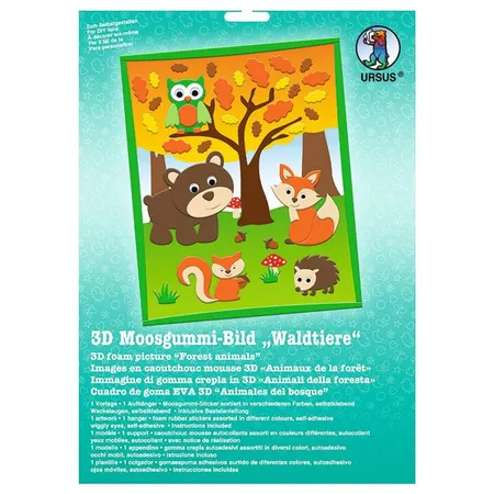 URSUS Moosgummi Bild 3D Waldtiere