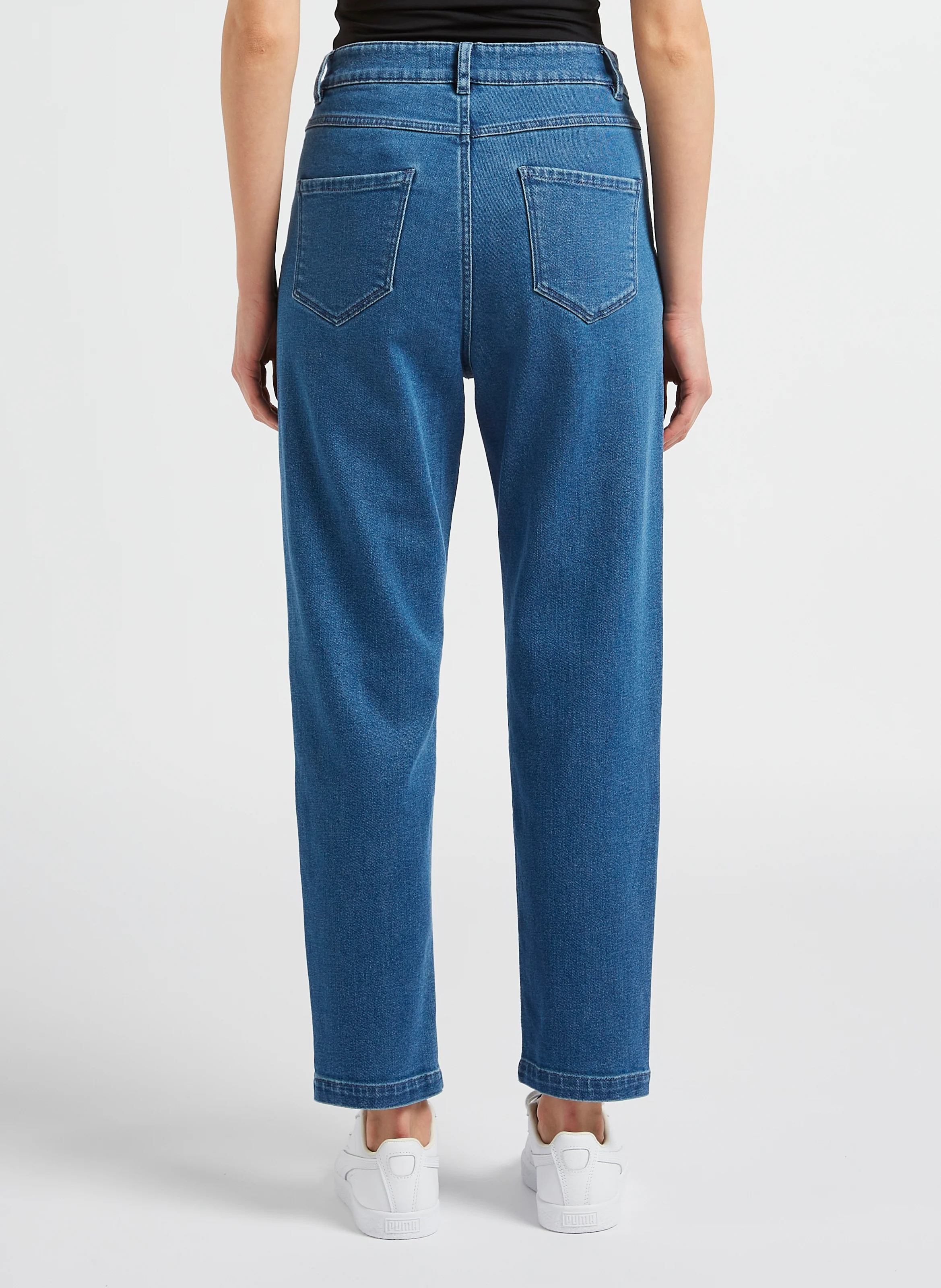 Jean boyfriend en coton stretch | Bleu